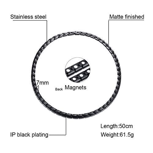 Rockyu 磁気ネックレス メンズ レディース兼用 ステンレス製 アレルギー対応 3色展開