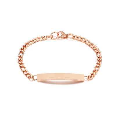 Rockyu ブレスレット レディース プレート チェーン ステンレス製 金属アレルギー対応 全3色