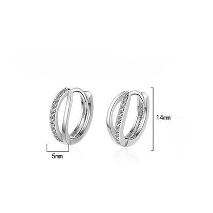 Rockyu フープピアス レディース 小さめ ジルコニア付き シンプルデザイン サージカルステンレス製 金属アレルギー対応