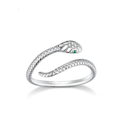 スネークリング レディース｜S925シルバー フリーサイズ 指輪｜Rockyu