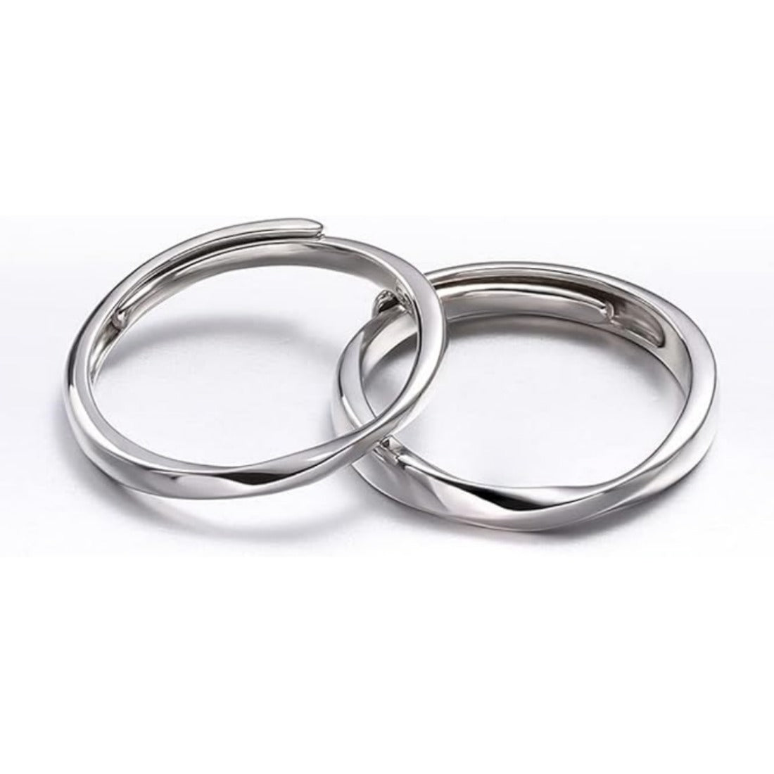 Rockyu リング メンズ フリーサイズ シルバー メビウスデザイン 純銀製 S925 指輪 アレルギー対応