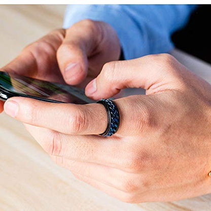 Rockyu スピナー 指輪 チェーンスピンリング メンズ ステンレス製 8mm 回転式 喜平チェーン 指輪