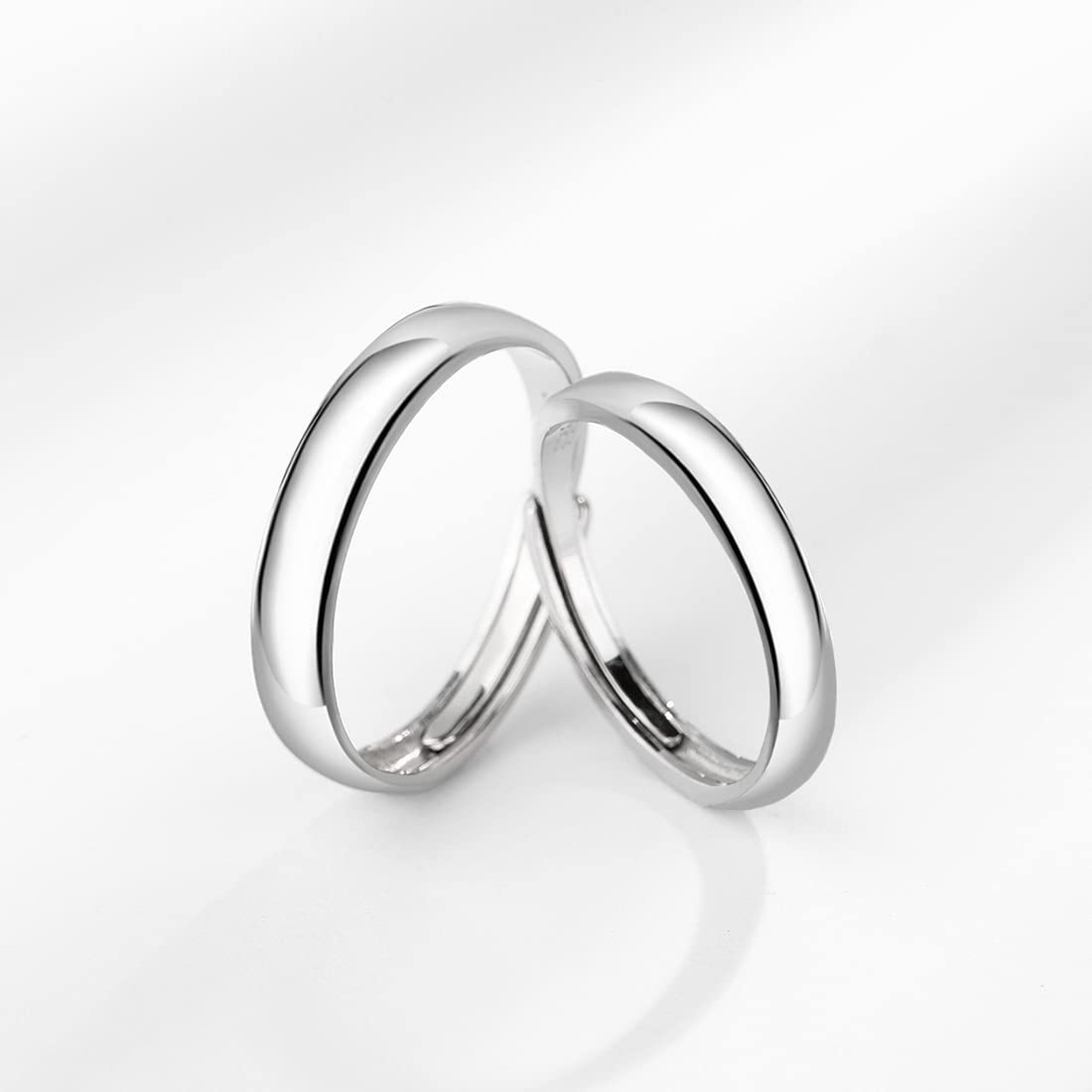 Rockyu 指輪 ペアリング メンズ レディース フリーサイズ 鏡面仕上げ シルバー925 結婚・婚約対応