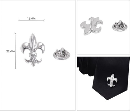 Rockyu ブローチ メンズ レディース 百合の花 シルバー クリスタル スーツアクセサリー