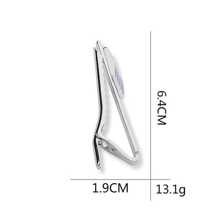 Rockyu ネクタイピン メンズ シルバー エナメル ストライプ 正方形 ビジネス 紳士