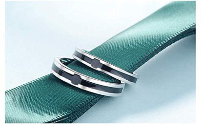 Rockyu ペアリング フリーサイズ 指輪 メンズ 十字架 レディース リング クロス 2個セット シンプル ステンレス 銀色