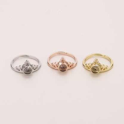 Rockyu 指輪 レディース ピンクゴールド シンプル フリーサイズ リング ルーペ付き