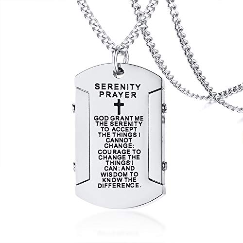 [Rockyu] メンズ ネックレス クロス 十字架 ステンレス ゴールド シルバー ブラック 黒 金 盾 プレートペンダント セーターチェーンネックレス 60cm 経文 お守り 厄除けネックレス 金属アレルギー対応 上品 誕生日 新年 人気 プレゼント