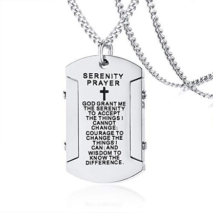 [Rockyu] メンズ ネックレス クロス 十字架 ステンレス ゴールド シルバー ブラック 黒 金 盾 プレートペンダント セーターチェーンネックレス 60cm 経文 お守り 厄除けネックレス 金属アレルギー対応 上品 誕生日 新年 人気 プレゼント