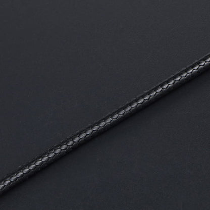 Rockyu ブラックワックスコードネックレス メンズ レディース