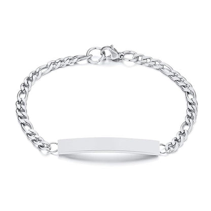 Rockyu ブレスレット レディース プレート チェーン ステンレス製 金属アレルギー対応 全3色