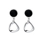 ピアス レディース シルバー925 ブラック 幾何学デザイン 揺れるピアス