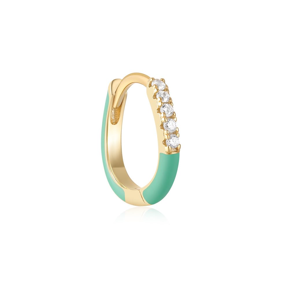 ピアス レディース カラーフープ シルバー925 ジルコニア エナメル仕上げ 小ぶり フープピアス ゴールド