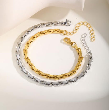 ペアチェーンブレスレット｜ステンレス製 メンズ＆レディース｜シルバー＆ゴールド お揃いギフト