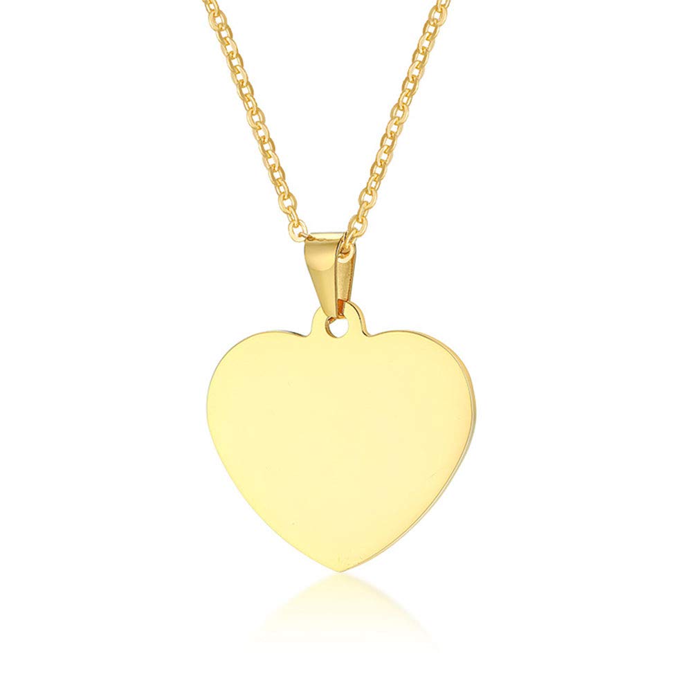 Rockyu ネックレス メンズ レディース ハートペンダント シンプル ステンレス 金属アレルギー対応