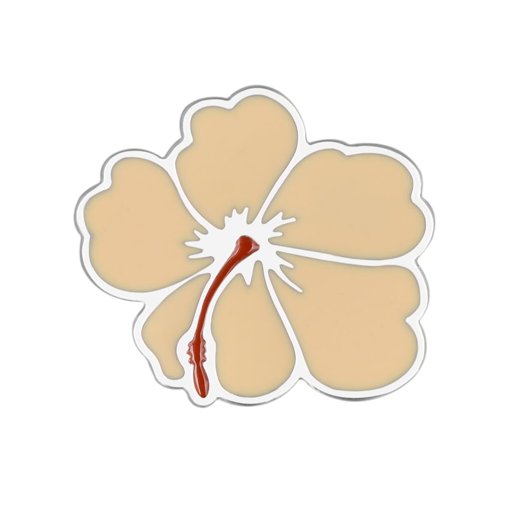 Rockyu ブローチ メンズ レディース イエロー フラワー エナメル メタルラペルピン