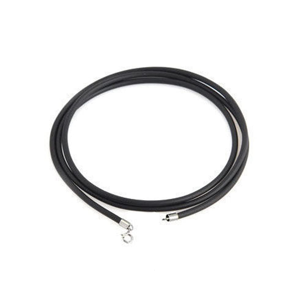 Rockyu ブラックワックスコードネックレス メンズ レディース