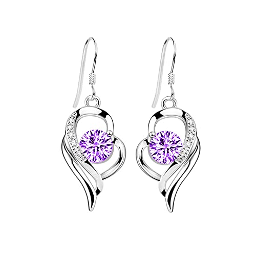 Rockyu レディース ハートフックピアス S925 シルバー ジルコニア 揺れるデザイン アレルギー対応