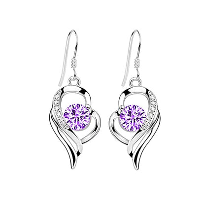 Rockyu レディース ハートフックピアス S925 シルバー ジルコニア 揺れるデザイン アレルギー対応