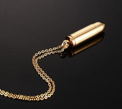 Rockyu 弾丸ネックレス メンズ ステンレス製 銃弾ペンダント 70cmチェーン 男女兼用 クールデザイン
