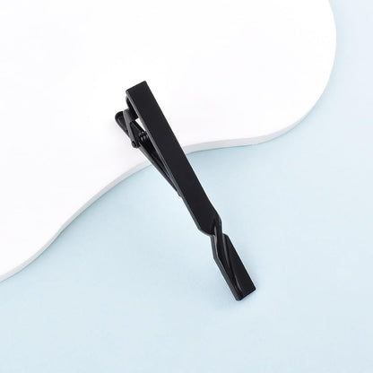 Rockyu ネクタイピン メンズ ビジネス 銅製 シンプル バネ式 ゴールド/ブラック/シルバー