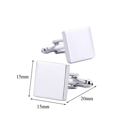 Rockyu メンズ カフスボタン 四角プレーンデザイン 鏡面仕上げ 4色展開 ビジネス＆フォーマル