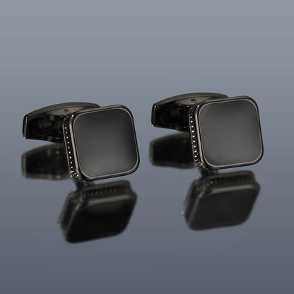 Rockyu カフスボタン メンズ スクエアデザイン ドロップエナメル シンプル 高級感 4色展開