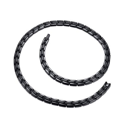 Rockyu 磁気ネックレス メンズ レディース兼用 ステンレス製 アレルギー対応 3色展開