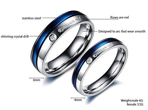 ローズ・アー・レッド ペアリング｜シンプル＆高品質ステンレス製 シルバー×3色ラインが選べる愛の証リング