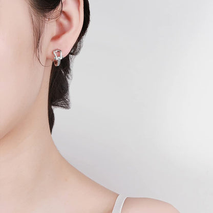 Rockyu 馬蹄モチーフフープピアス レディース シルバー925 ジルコニア ゴールド＆シルバー 金属アレルギー対応