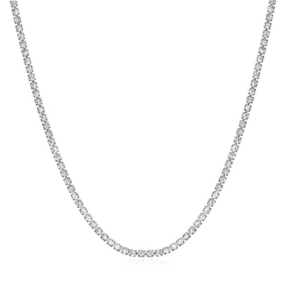 Rockyu レディース ネックレス ジルコニアチェーン 3mm ステンレス製 金属アレルギー対応