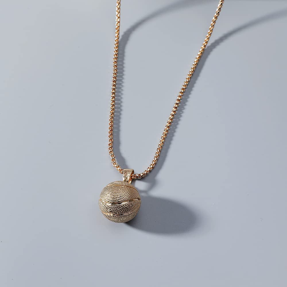 Rockyu バスケットボールモチーフネックレス メンズ チタン製 ヒップホップ風 ペンダント