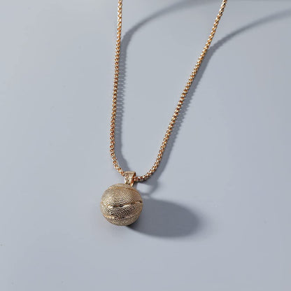 Rockyu バスケットボールモチーフネックレス メンズ チタン製 ヒップホップ風 ペンダント