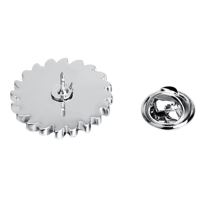 Rockyu ひまわりラペルピン メンズ ゴールド シルバー サンフラワー ピンブローチ フォーマル アクセサリー 結婚式 ビジネス 誕生日 プレゼント