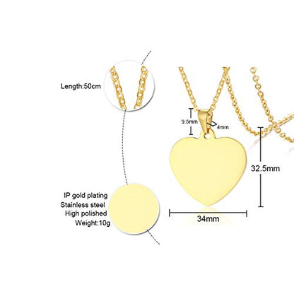 Rockyu ネックレス メンズ レディース ハートペンダント シンプル ステンレス 金属アレルギー対応