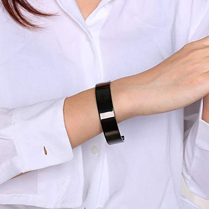 シンプルバングル メンズブレスレット｜Rockyu ステンレス ブラック 高級IP仕上げ