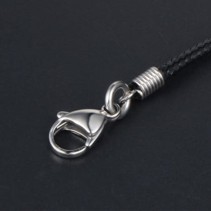 Rockyu ブラックワックスコードネックレス メンズ レディース