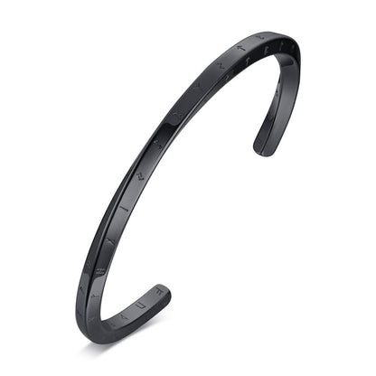 Rockyu ブレスレット メンズ モービウスデザイン バイキング符号 ステンレス オープン C型