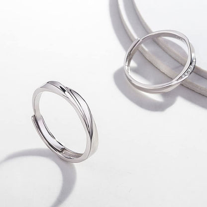 Rockyu メンズ＆レディース ペアリング S925銀仕上げ シルバー メビウスデザイン アレルギー対応