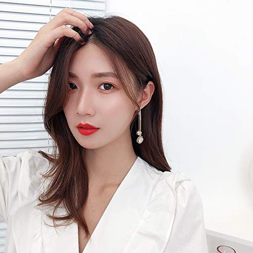 Rockyu ピアス レディース 人気 揺れる ジルコニア シルバー925 花デザイン ロングピアス キラキラ 小顔効果