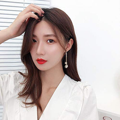 Rockyu ピアス レディース 人気 揺れる ジルコニア シルバー925 花デザイン ロングピアス キラキラ 小顔効果