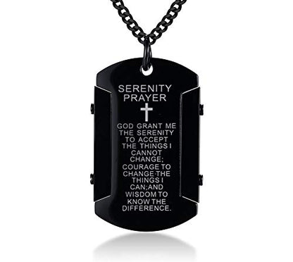 [Rockyu] メンズ ネックレス クロス 十字架 ステンレス ゴールド シルバー ブラック 黒 金 盾 プレートペンダント セーターチェーンネックレス 60cm 経文 お守り 厄除けネックレス 金属アレルギー対応 上品 誕生日 新年 人気 プレゼント