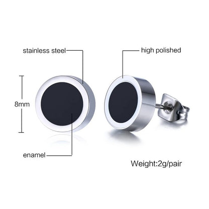 Rockyu ピアス メンズ 円型 ステンレス製 コインデザイン 光沢仕上げ 金属アレルギー対応