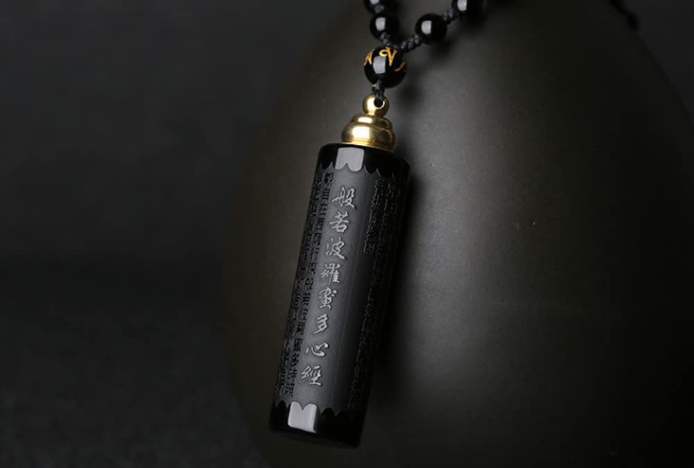 Rockyu メンズ メモリアルネックレス 般若心経入り ステンレス 遺骨ペンダント