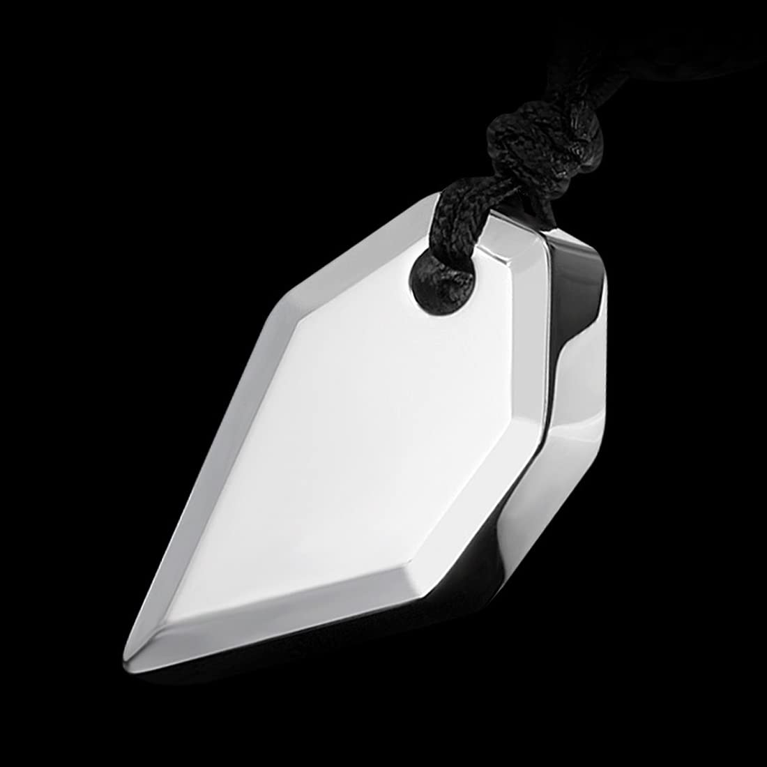 Rockyu ネックレス メンズ タングステン製 オオカミ牙モチーフ 編み込みチェーン付き