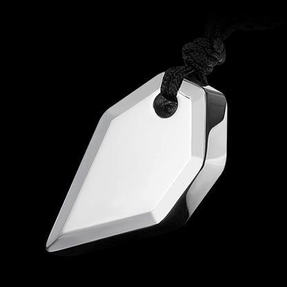 Rockyu ネックレス メンズ タングステン製 オオカミ牙モチーフ 編み込みチェーン付き