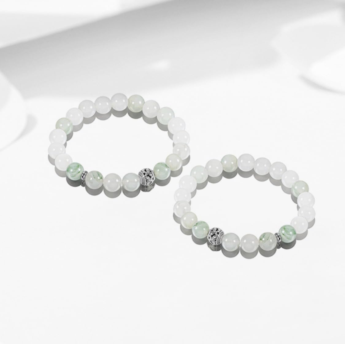 天然石ペアブレスレット｜ブラックオニキス＆翡翠｜開運・魔除け｜メンズ＆レディース