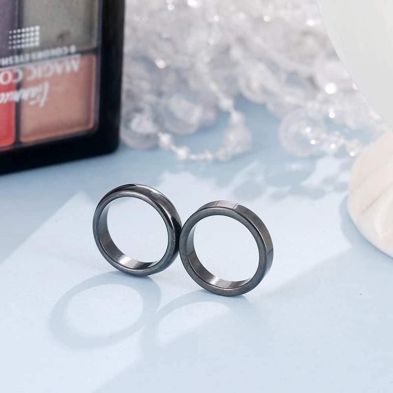 Rockyu テラヘルツ ブラックリング メンズ レディース兼用 指輪 3種セット