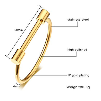 Rockyu シンプルチタンバングル｜4色展開のスタイリッシュひづめ風ブレスレット