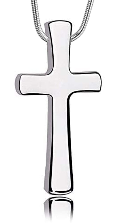 Rockyu ネックレス メンズ 十字架 クロス シルバー ステンレス シンプルペンダント